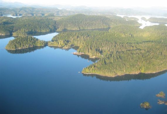 Aerial view of the Broughton Archipelago